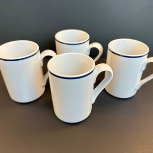 Set of 4 Dansk Bistro ‘Christianshavn’ Blue Stripe 9 oz Mug